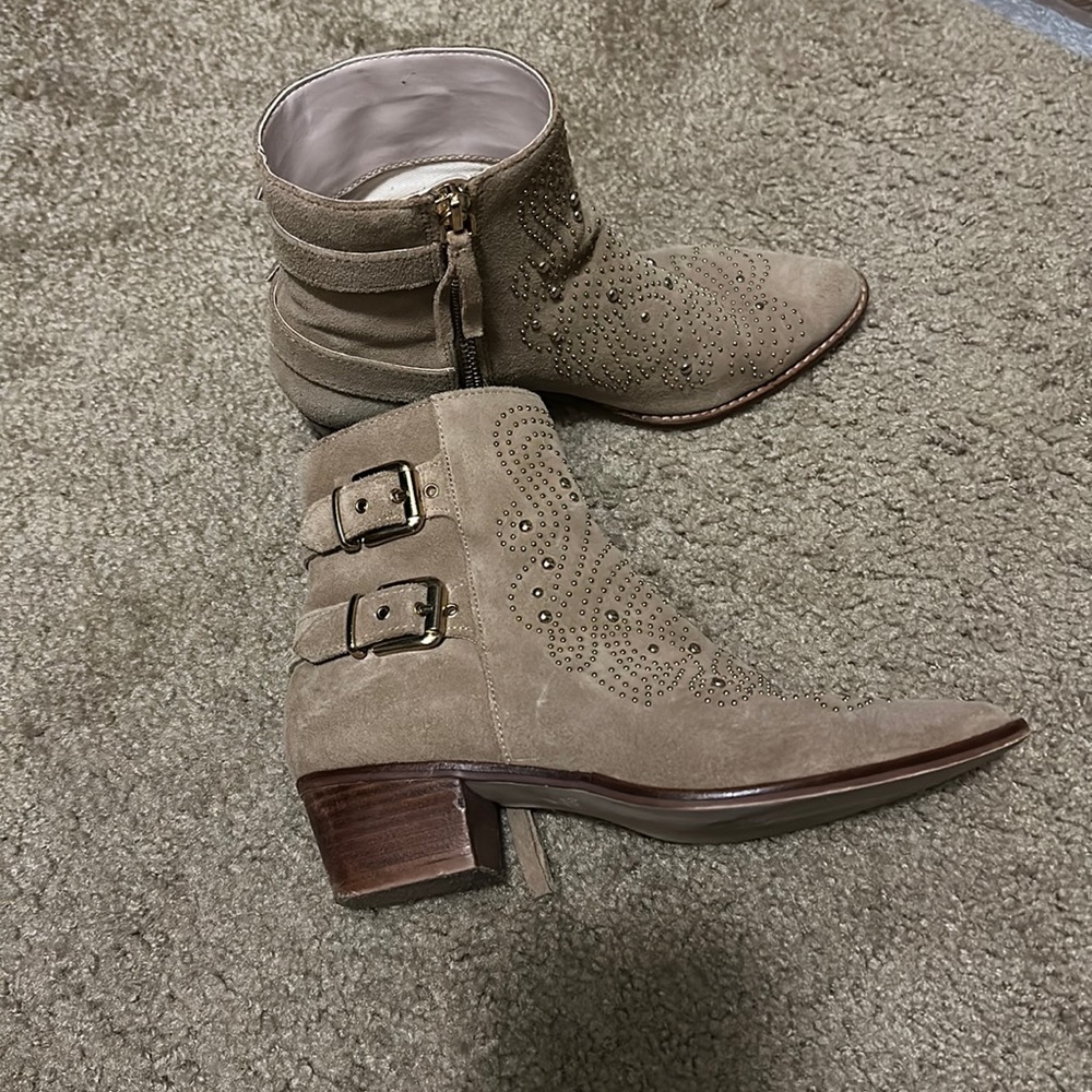 Zara suede western boots with studs , sz 37/ 7